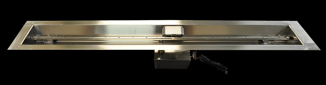 Complete Drop In Remote Control Stainless Steel Trough Burner - 96"