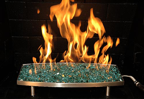 Contemporary Stainless Steel Fireplace burners