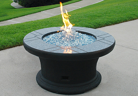 Diamond Fire Blue Pearl Granite Fire Pit Tables