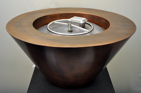 Fluted "Zen" Black Granite Fire Pit