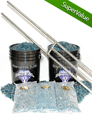 Fireplace Glass Kit with 36 Inch H-burner