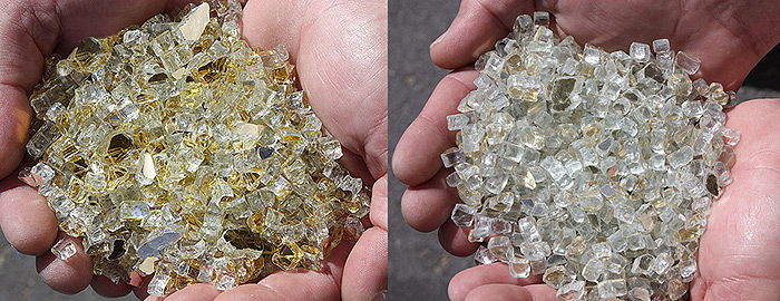 Gold Reflective Genuine Diamond Fire Pit Glass &reg; vs. Other Leading Brand Glass 