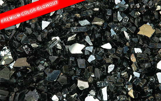 Black Reflective Fireplace Glass Crystals