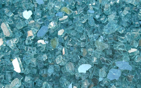 Blue Green Fireplace Glass Crystals