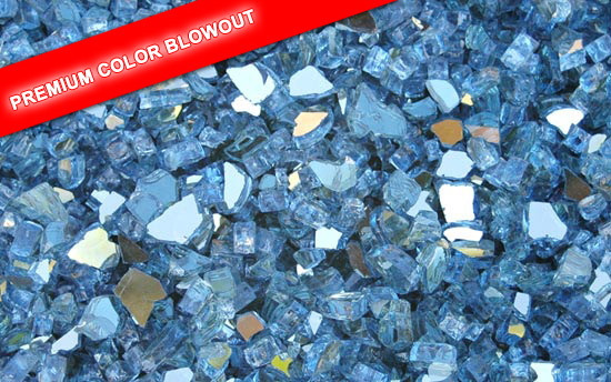 Blue Reflective Fireplace Glass Crystals