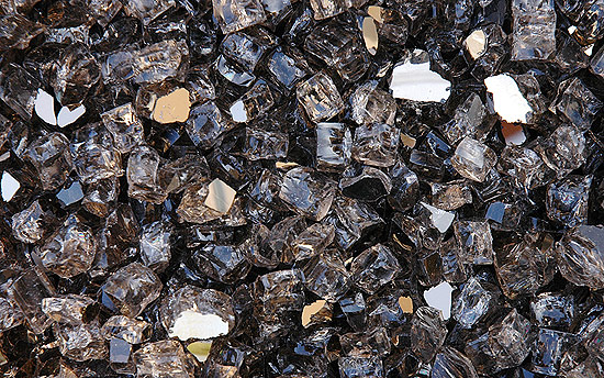 Bronze Reflective Nugget Fireplace Glass Crystals