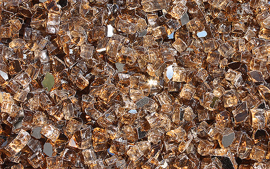 Copper Reflective Fireplace Glass Crystals