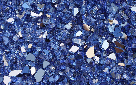 Electric Blue Reflective Fireplace Glass Crystals