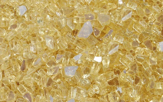 Yellow Reflective Fireplace Glass Crystals