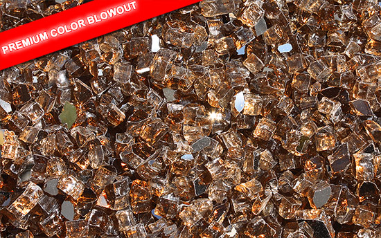 Copper Reflective Fireplace Glass Crystals