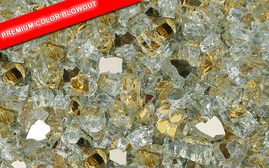 Gold Reflective Nugget Fireplace Glass Nugget