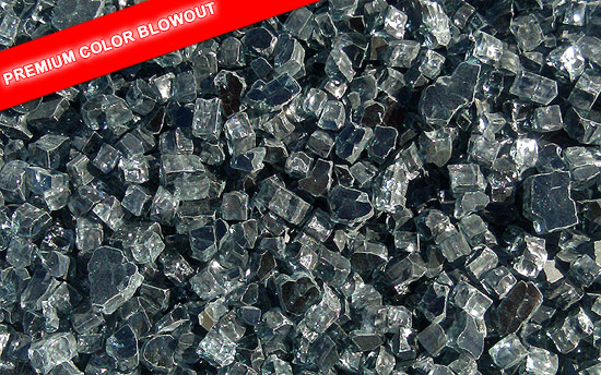 Graphite Gray Fireplace Glass Crystals