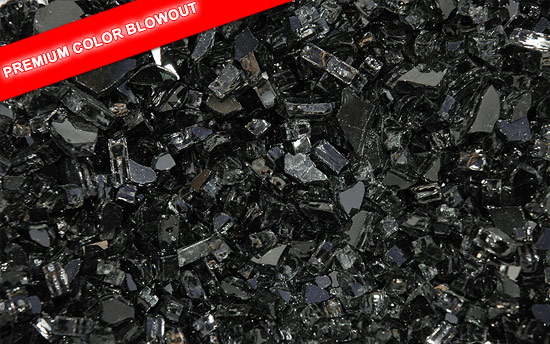 Midnight Black Fireplace Glass Crystals