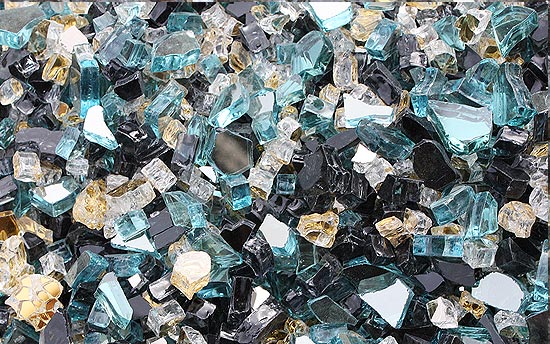Venetian Gold Premixed Fireplace Glass Crystals