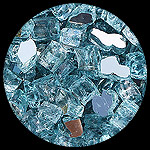 Carribean Teal Reflective Nugget Diamond Fireplace Glass