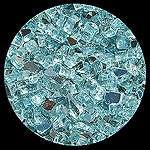 Carribean Teal Reflective Diamond Fireplace Glass