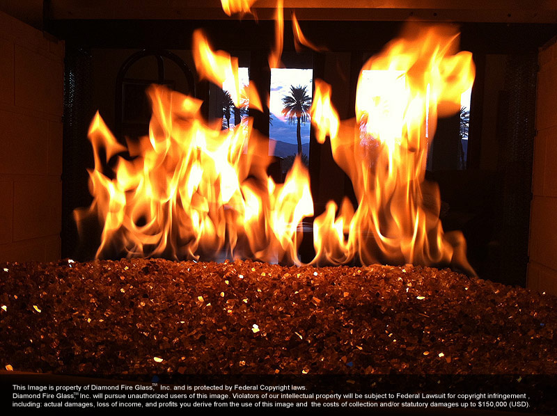 Installed Marquis Garden Fireplace Glass
