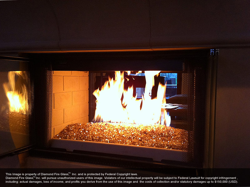 Installed Marquis Garden Fireplace Glass