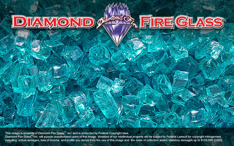 Bahama Blue Nugget Diamond Fire Glass