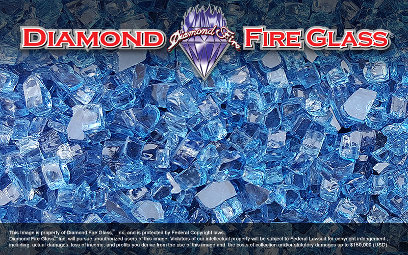 Bali Blue Nugget Diamond Fire Glass