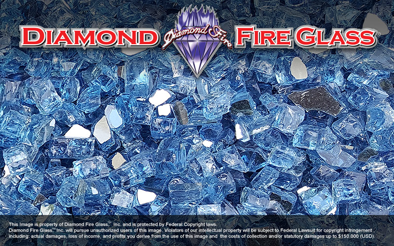 Bali Blue Reflective Nugget Diamond Fire Glass