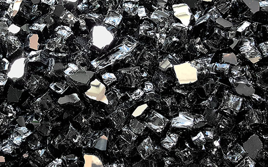 Black Reflective Nugget Fire Glass 