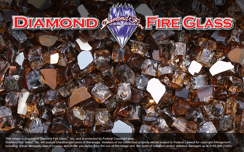 Copper Reflective Nugget Diamond Fire Glass