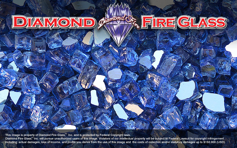 Electric Blue Reflective Nugget Diamond Fire Glass
