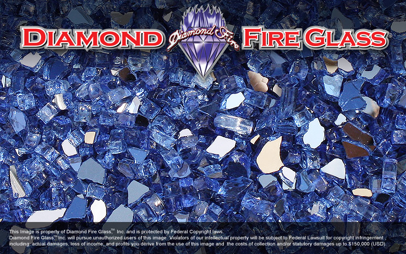 Electric Blue Reflective Diamond Fire Glass