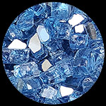 Bali Blue Reflective Nugget Diamond Fireplace Glass