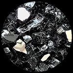 Black Reflective Nugget Diamond Fireplace Glass