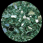 Green Reflective Diamond Fireplace Glass